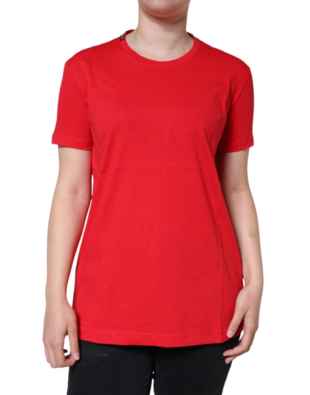 Dolce &amp; Gabbana - Red Cotton Crew Neck Short Sleeve Tee T-shirt