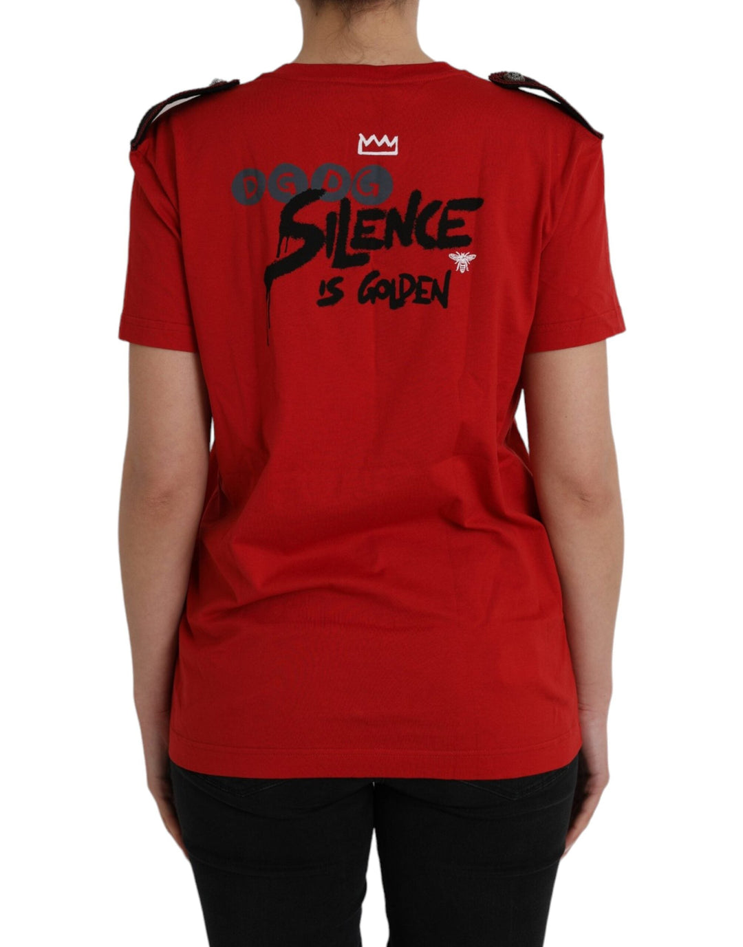 Dolce &amp; Gabbana - Red Cotton Graphic Print Crew Neck T-shirt