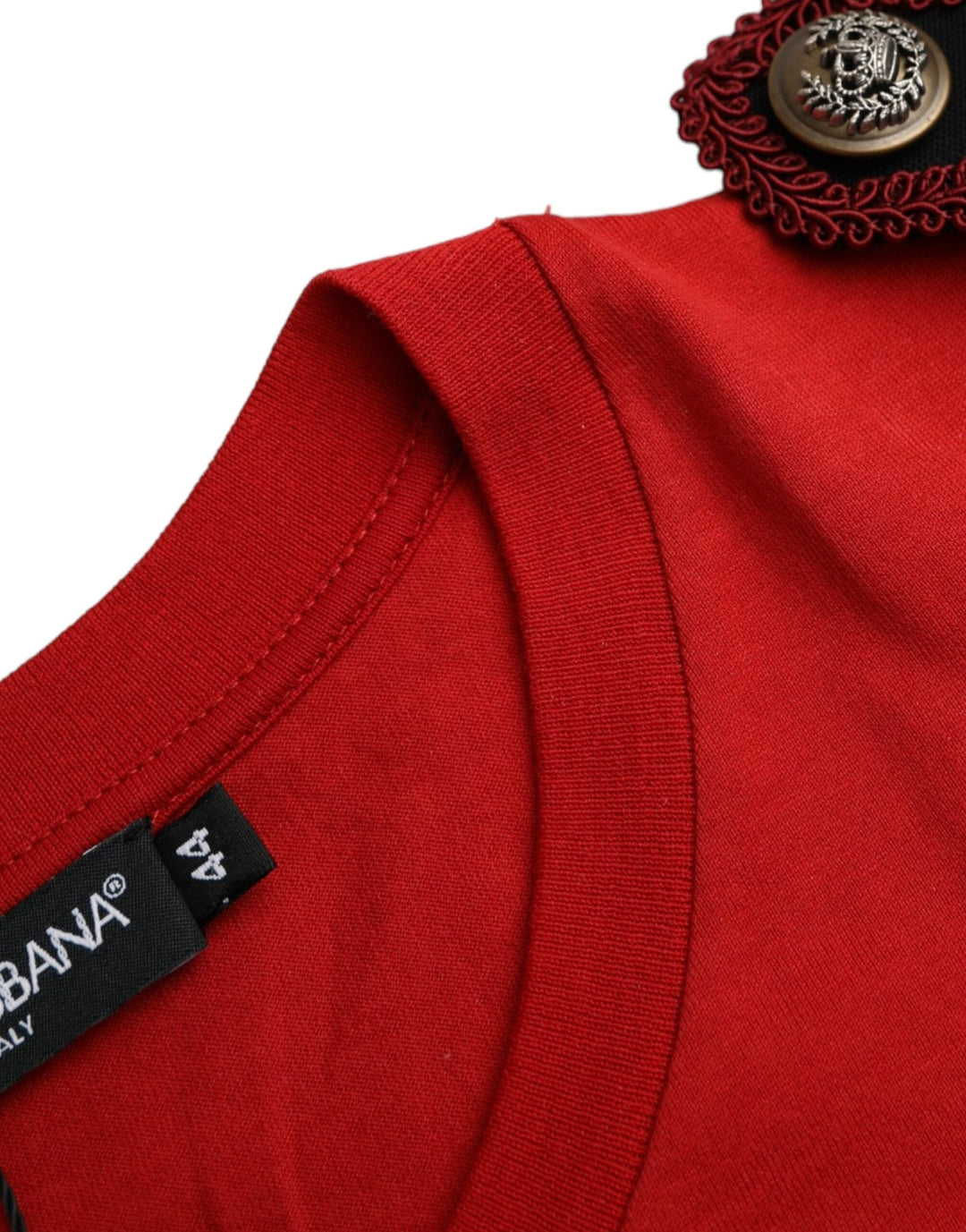Dolce &amp; Gabbana - Red Cotton Graphic Print Crew Neck T-shirt