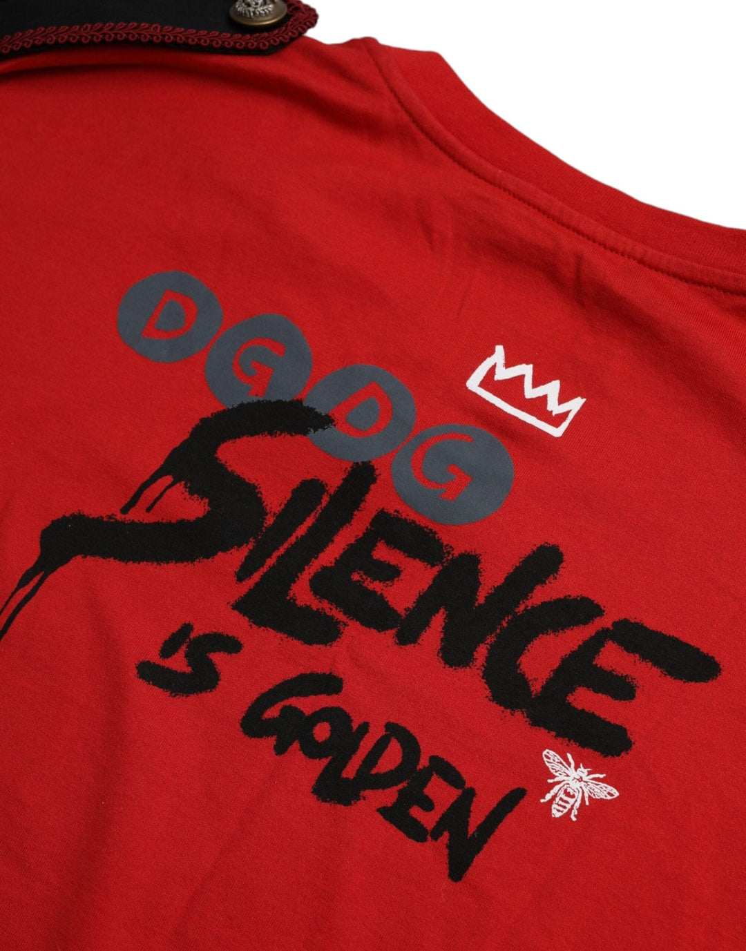 Dolce &amp; Gabbana - Red Cotton Graphic Print Crew Neck T-shirt
