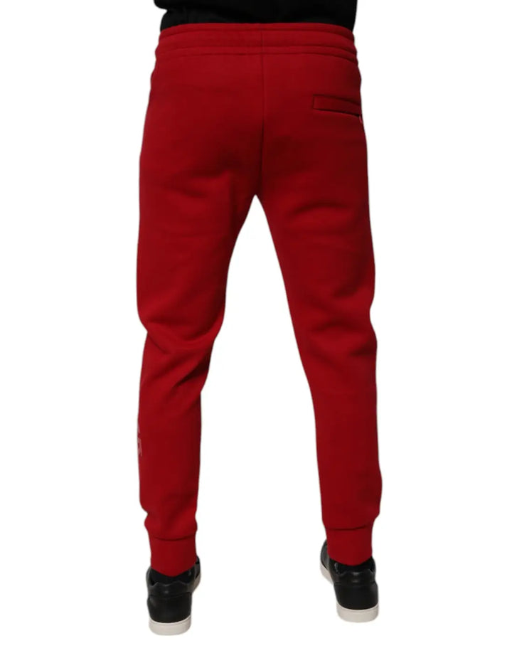 Dolce &amp; Gabbana Red Cotton Jogger Jogging Pants