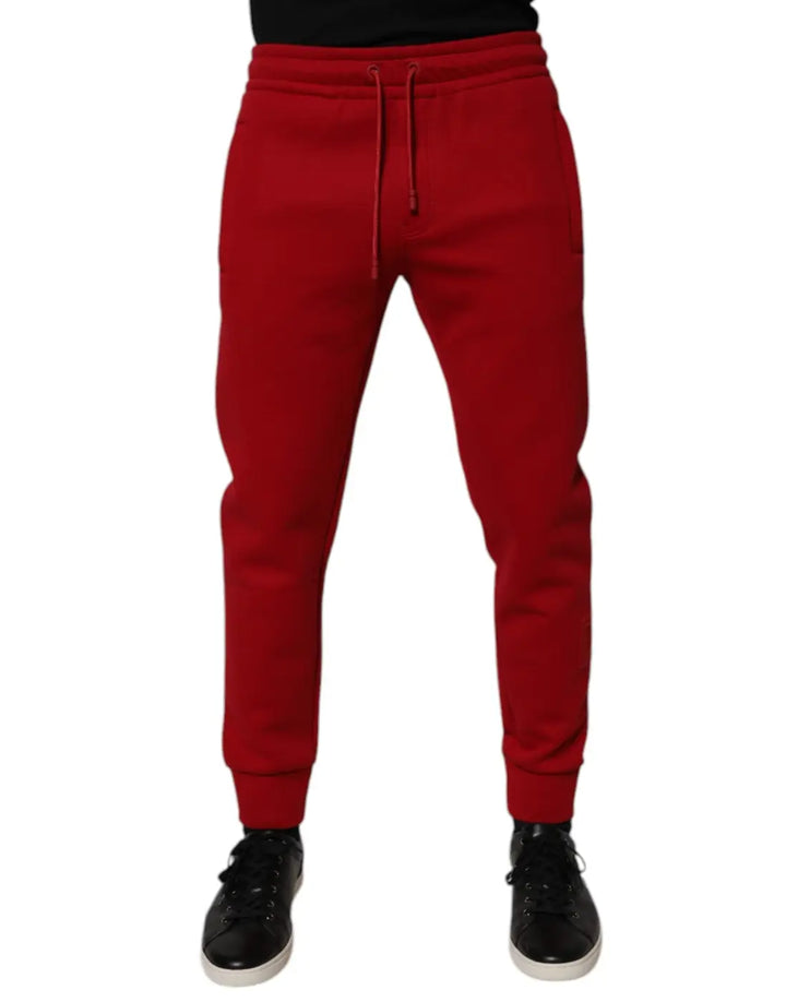 Dolce &amp; Gabbana Red Cotton Jogger Jogging Pants