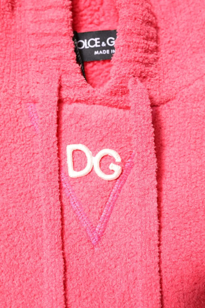 Dolce &amp; Gabbana Red Cotton Knit Hooded Men Pullover Sweater