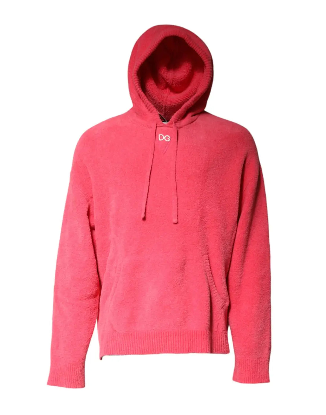 Dolce &amp; Gabbana Red Cotton Knit Hooded Men Pullover Sweater