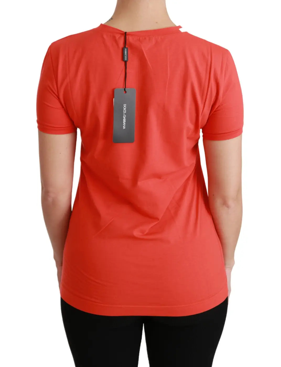 Dolce &amp; Gabbana Red Crewneck Short Sleeve T-shirt Cotton Top