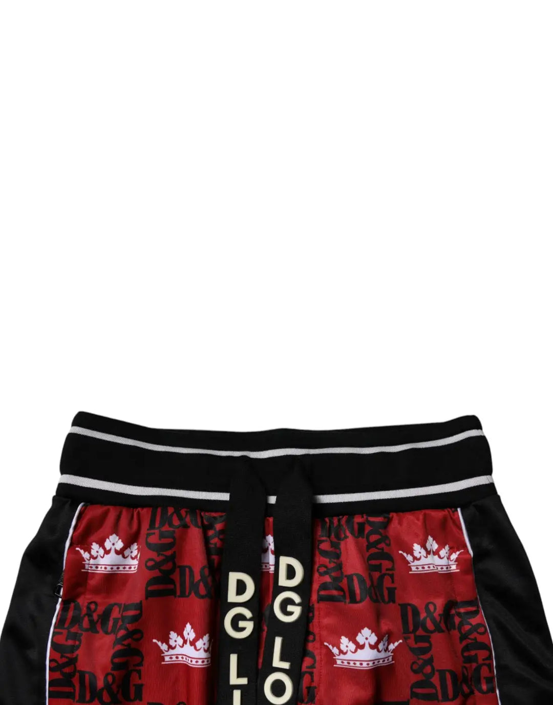 Dolce &amp; Gabbana Red Crown Logo Monogram Men Sweatpants Pants