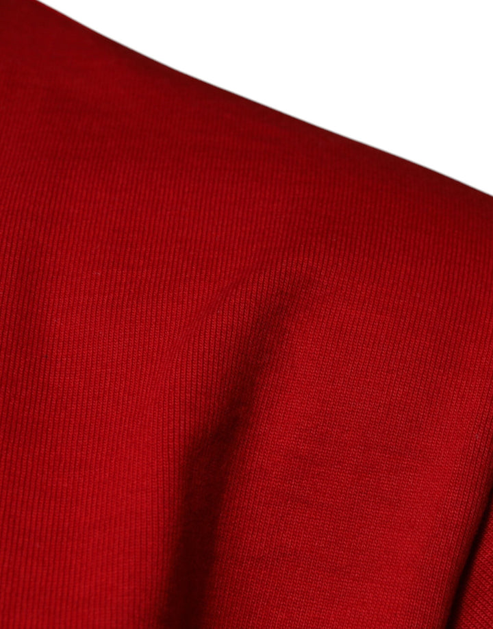 Dolce &amp; Gabbana Red Dg Eye Cotton Crew Neck T-shirt