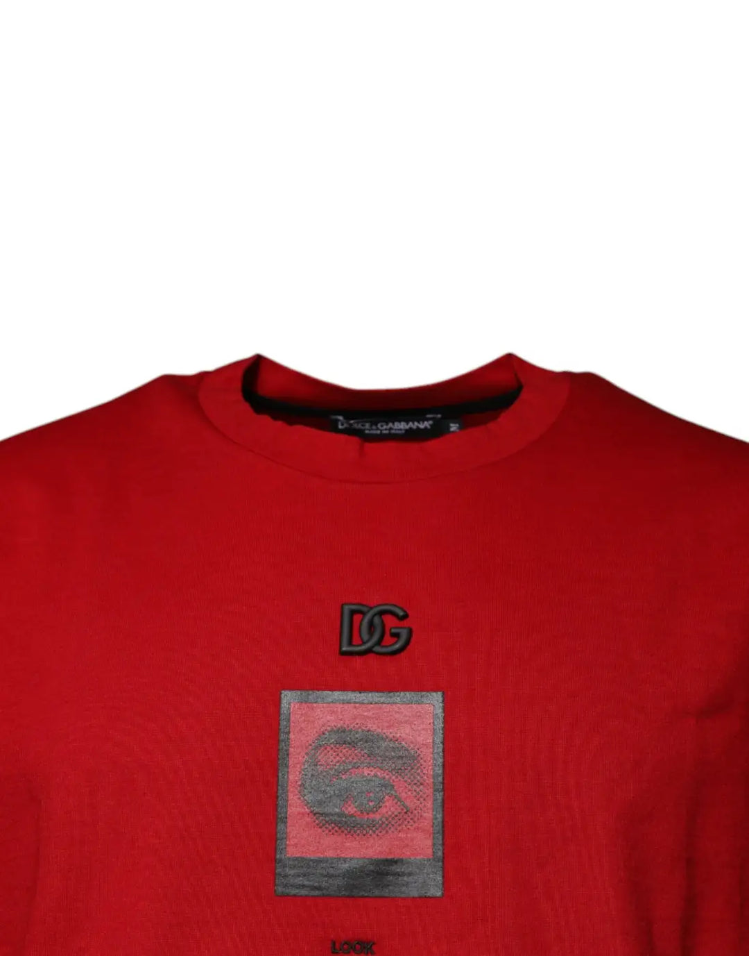 Dolce &amp; Gabbana Red DG Eye Cotton Crew Neck T-shirt