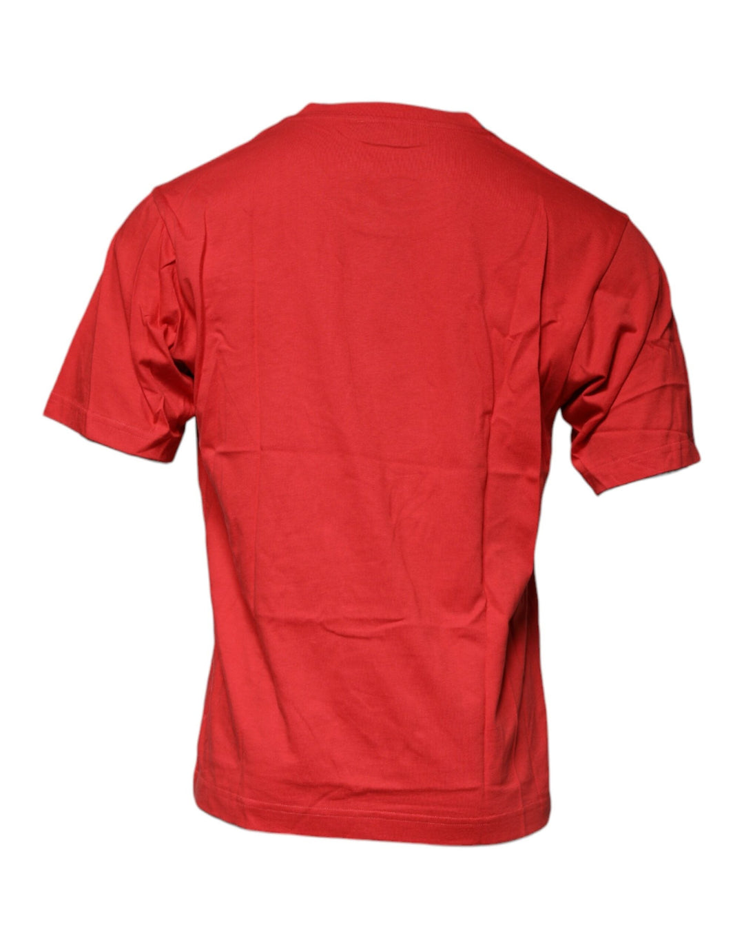 Dolce &amp; Gabbana Red Dg Logo Cotton Crew Neck T-shirt