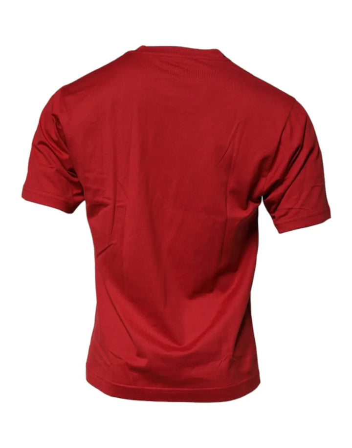 Dolce &amp; Gabbana Red DG Logo Cotton Crew Neck T-shirt