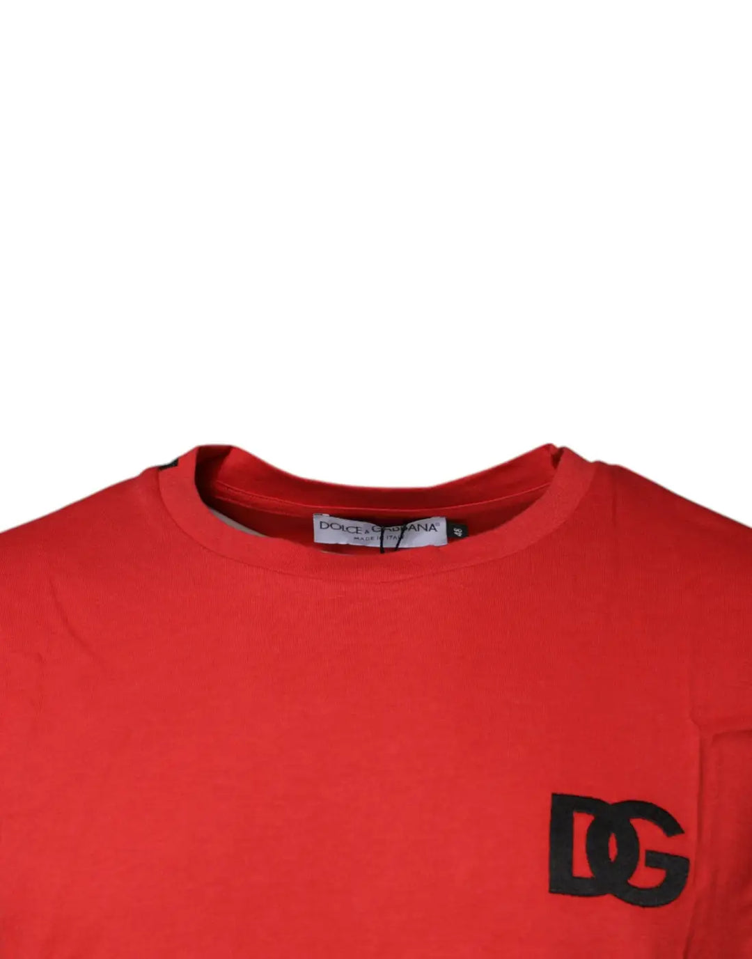 Dolce &amp; Gabbana Red DG Logo Cotton Crew Neck T-shirt
