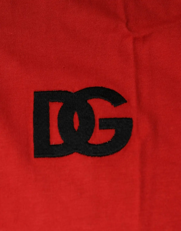 Dolce &amp; Gabbana Red DG Logo Cotton Crew Neck T-shirt