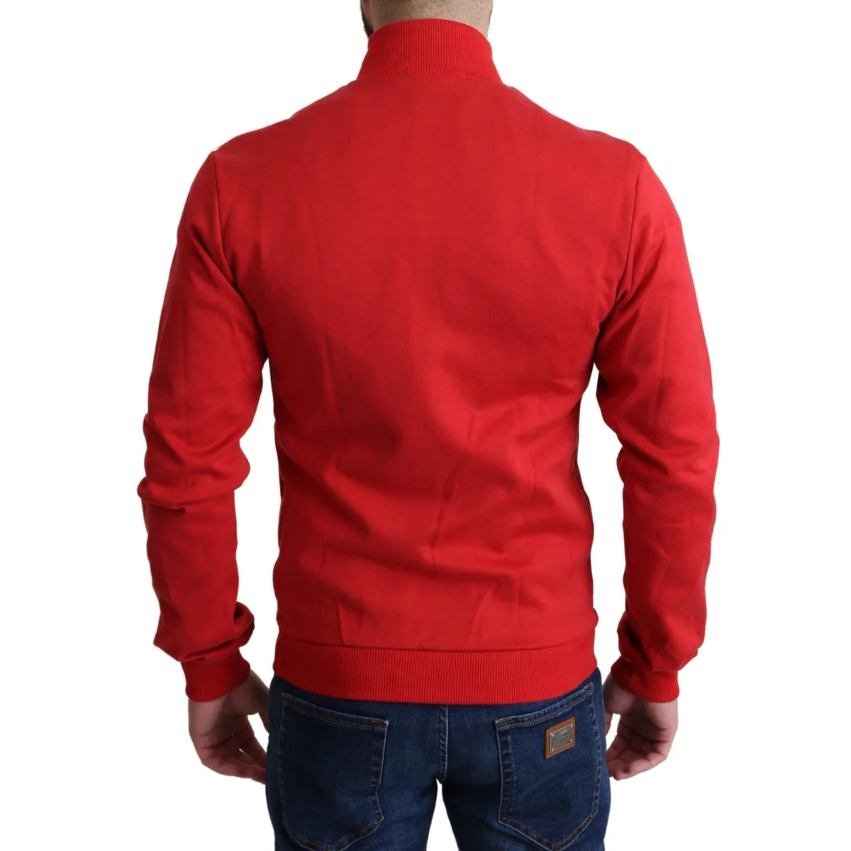 Dolce & Gabbana Red DG Motor Club Cardigan Sweater Turtle Neck