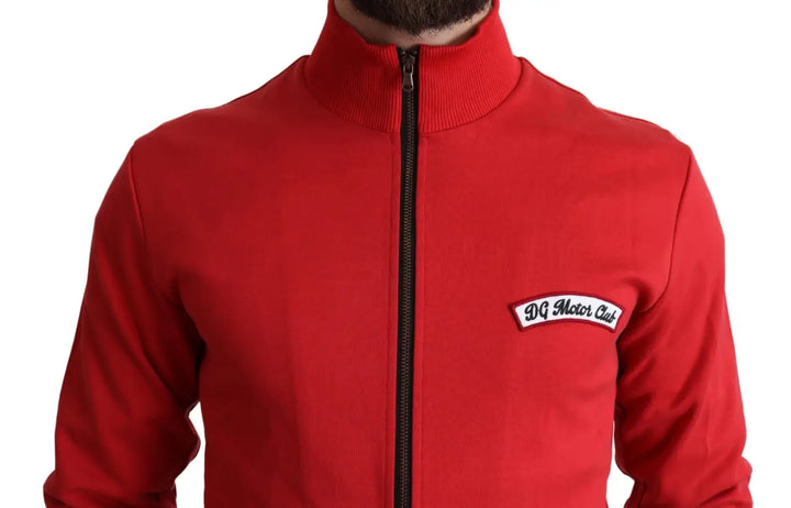 Dolce &amp; Gabbana Red DG Motor Club Zippered Cardigan Sweater