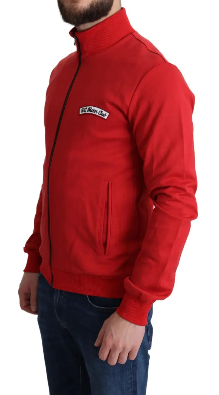 Dolce &amp; Gabbana Red DG Motor Club Zippered Cardigan Sweater