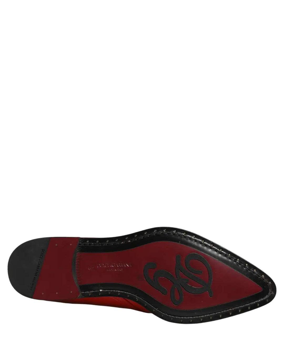 Dolce &amp; Gabbana Red Embellished Men Derby Dress Formal Shoes