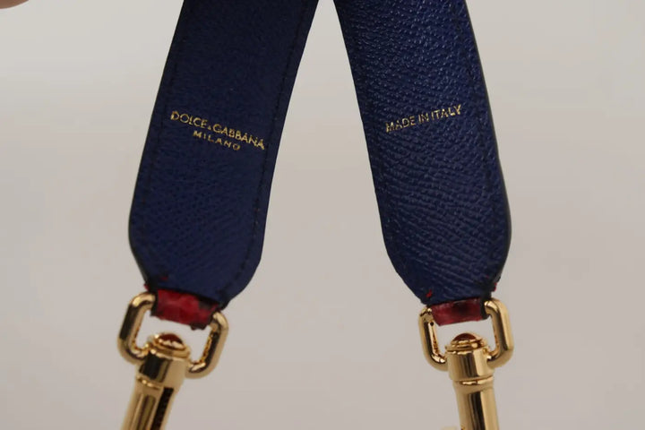 Dolce &amp; Gabbana Red Exotic Leather Crystals Shoulder Strap