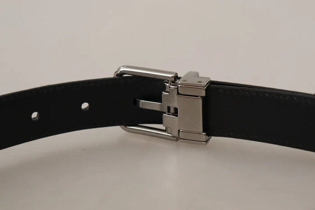 Dolce &amp; Gabbana Red Exotic Leather Metal Logo Buckle Belt