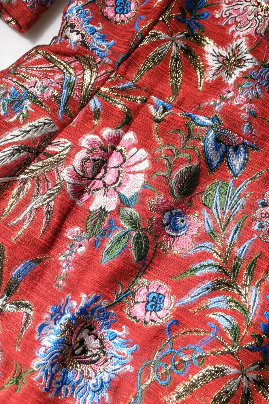 Dolce &amp; Gabbana Red Floral Jacquard A-line Mini Dress