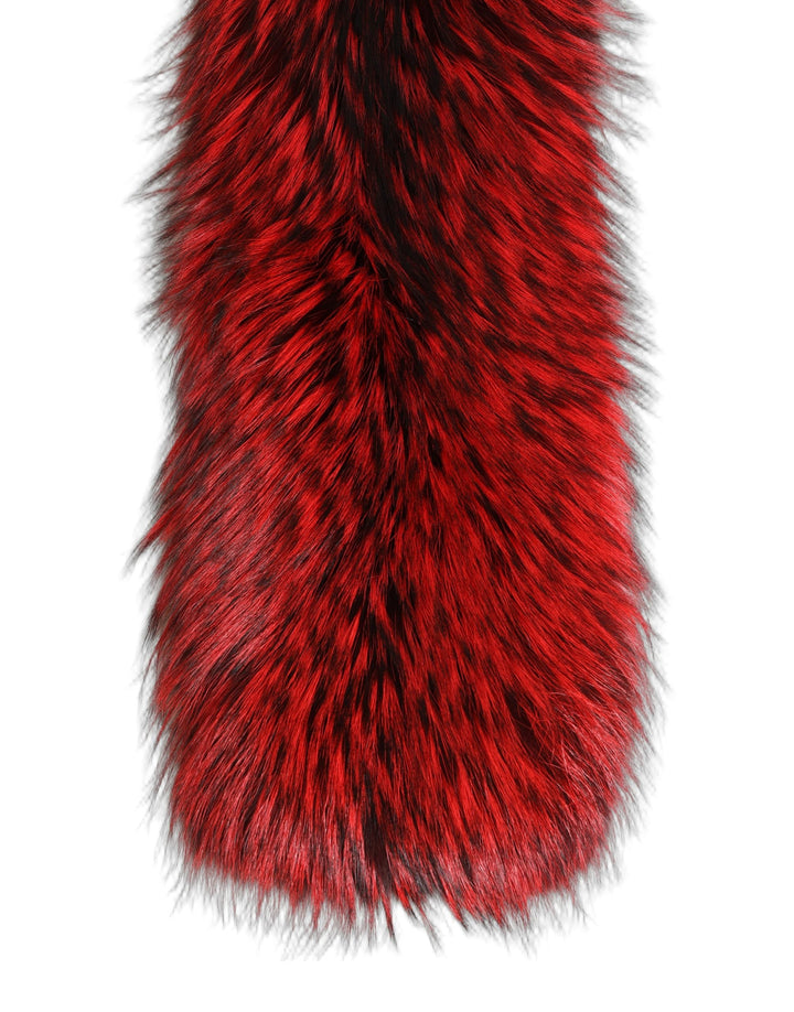 Dolce &amp; Gabbana Red Fox Fur Neck Wrap Warmer Winter Scarf