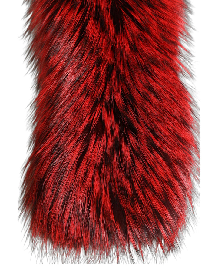 Dolce &amp; Gabbana Red Fox Fur Neck Wrap Warmer Winter Scarf