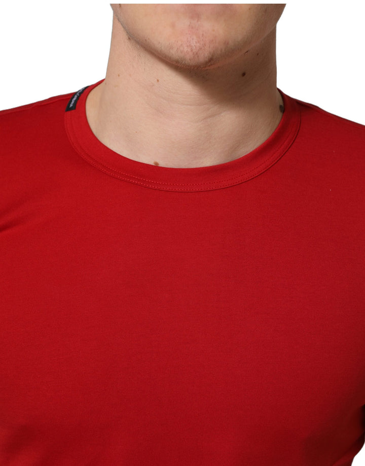 Dolce &amp; Gabbana Red Goodluck 2023 Cotton Crew Neck T-shirt