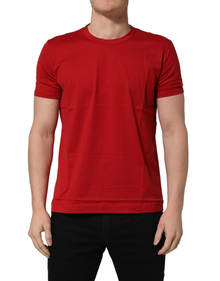 Dolce &amp; Gabbana Red Goodluck 2023 Cotton Crew Neck T-shirt