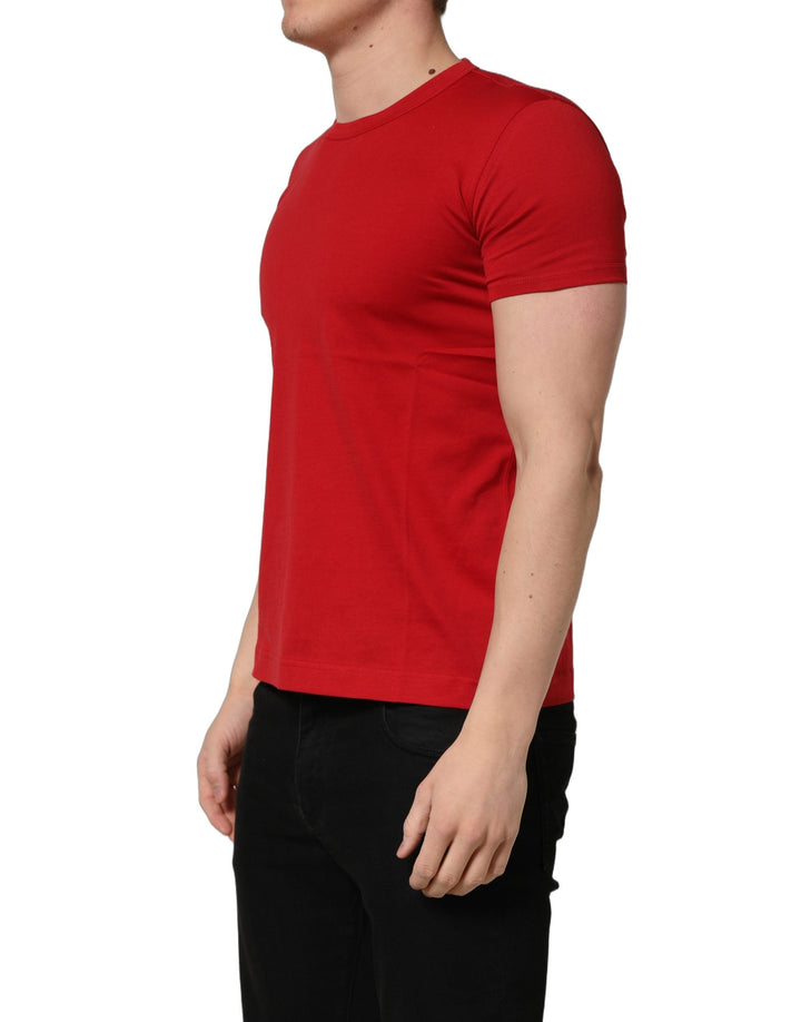 Dolce &amp; Gabbana Red Goodluck 2023 Cotton Crew Neck T-shirt
