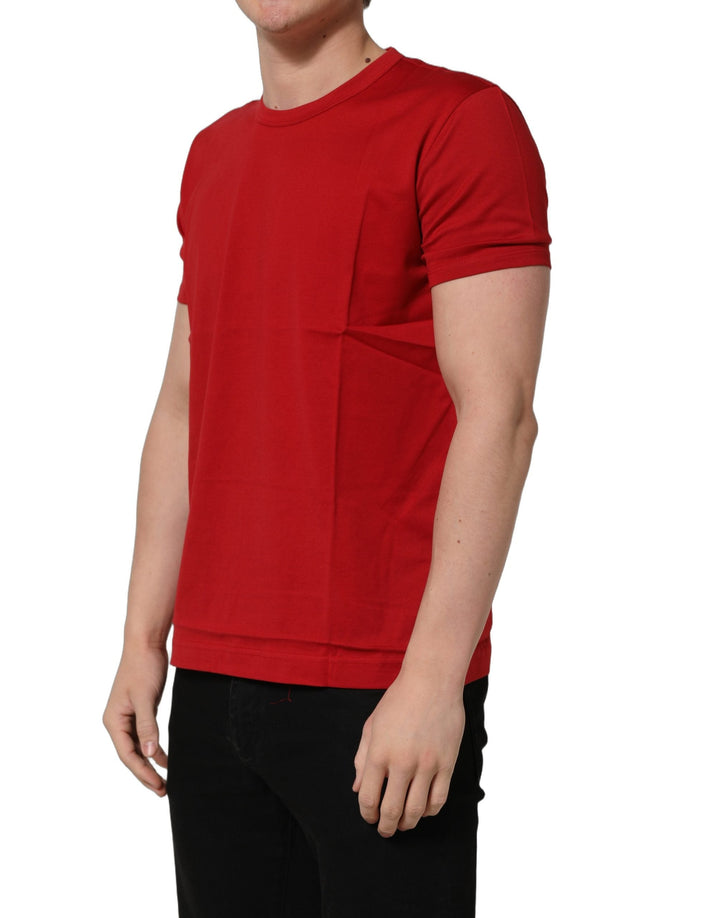 Dolce &amp; Gabbana Red Goodluck 2023 Cotton Crew Neck T-shirt
