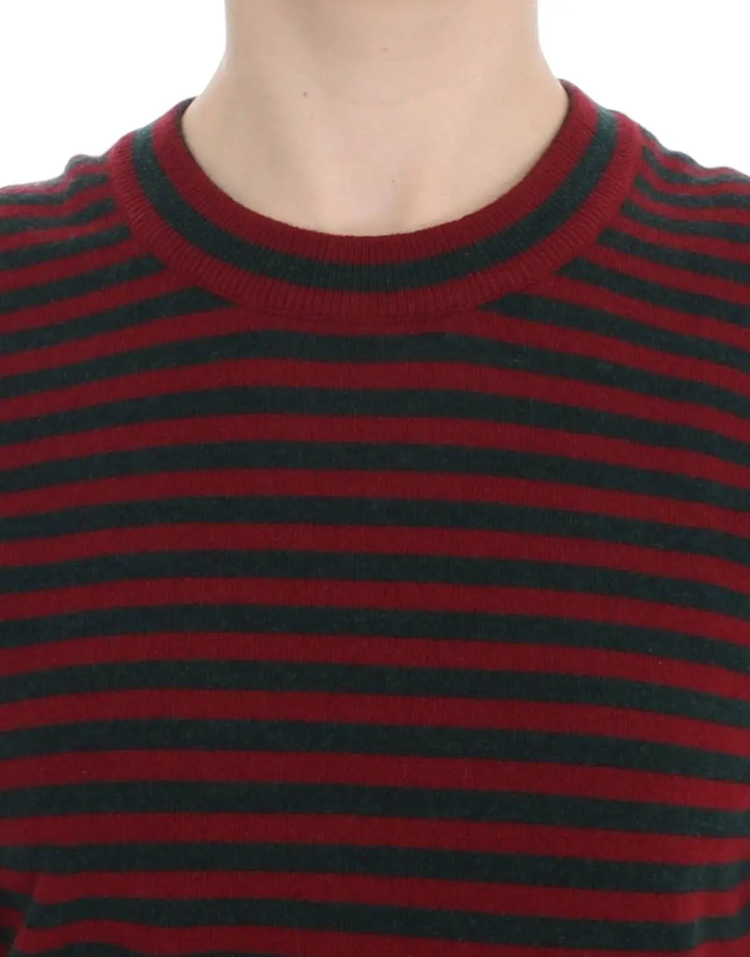 Dolce &amp; Gabbana Red Gray Cashmere Short Sleeve Sweater