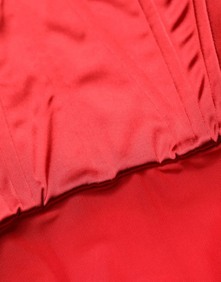 Dolce &amp; Gabbana Red Halter Corset Sleeveless Sheath Dress