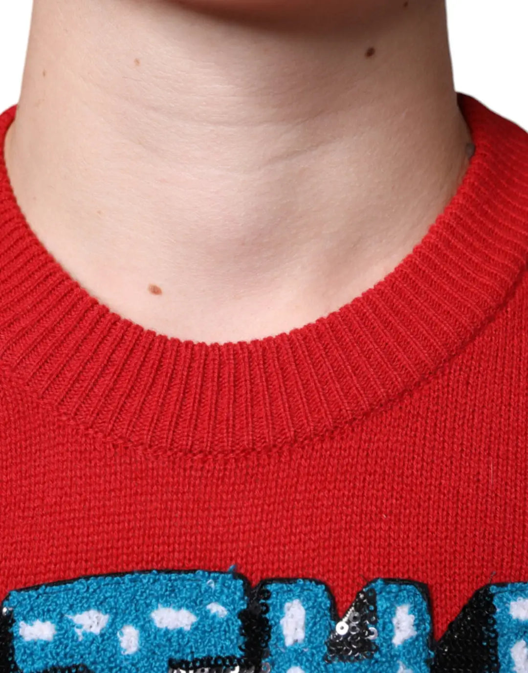 Dolce &amp; Gabbana Red I’m The King Wool Crew Neck Sweatshirt Sweater