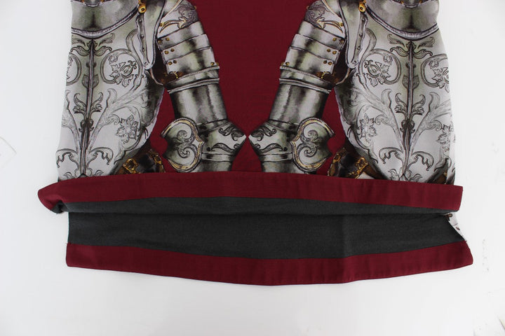 Dolce &amp; Gabbana - Red Knight Print Silk Blouse T-shirt