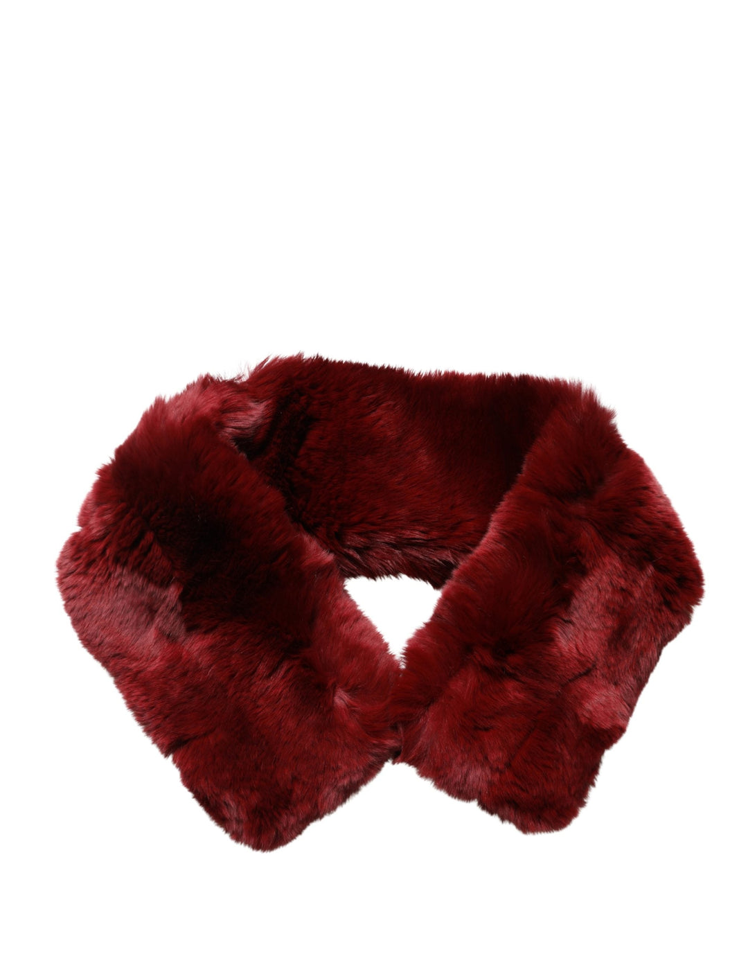 Dolce &amp; Gabbana Red Lamb Fur Collar Women Neck Wrap 50cm x 8cm Scarf