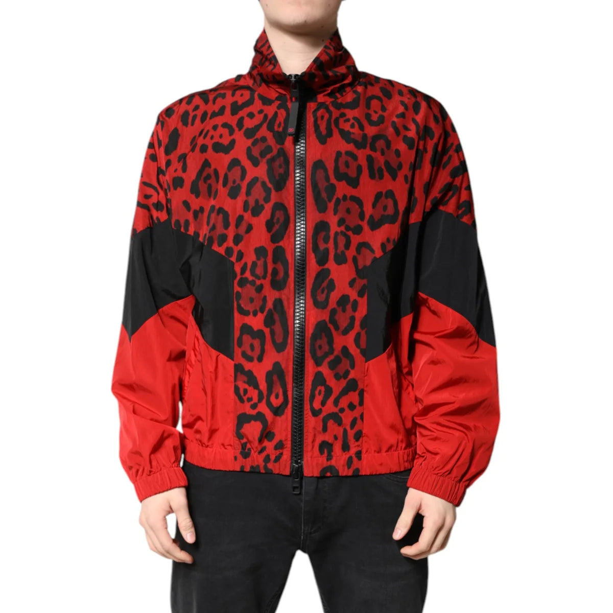 Dolce Gabbana Red Leopard Bomber Jacket Statement Style &