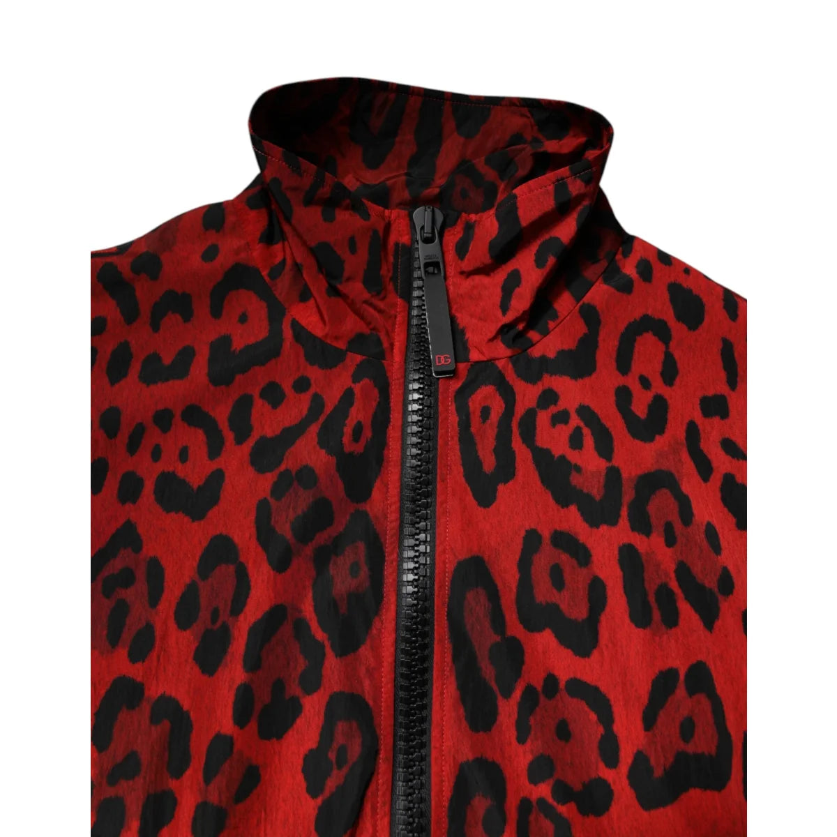 Dolce Gabbana Red Leopard Bomber Jacket Statement Style &