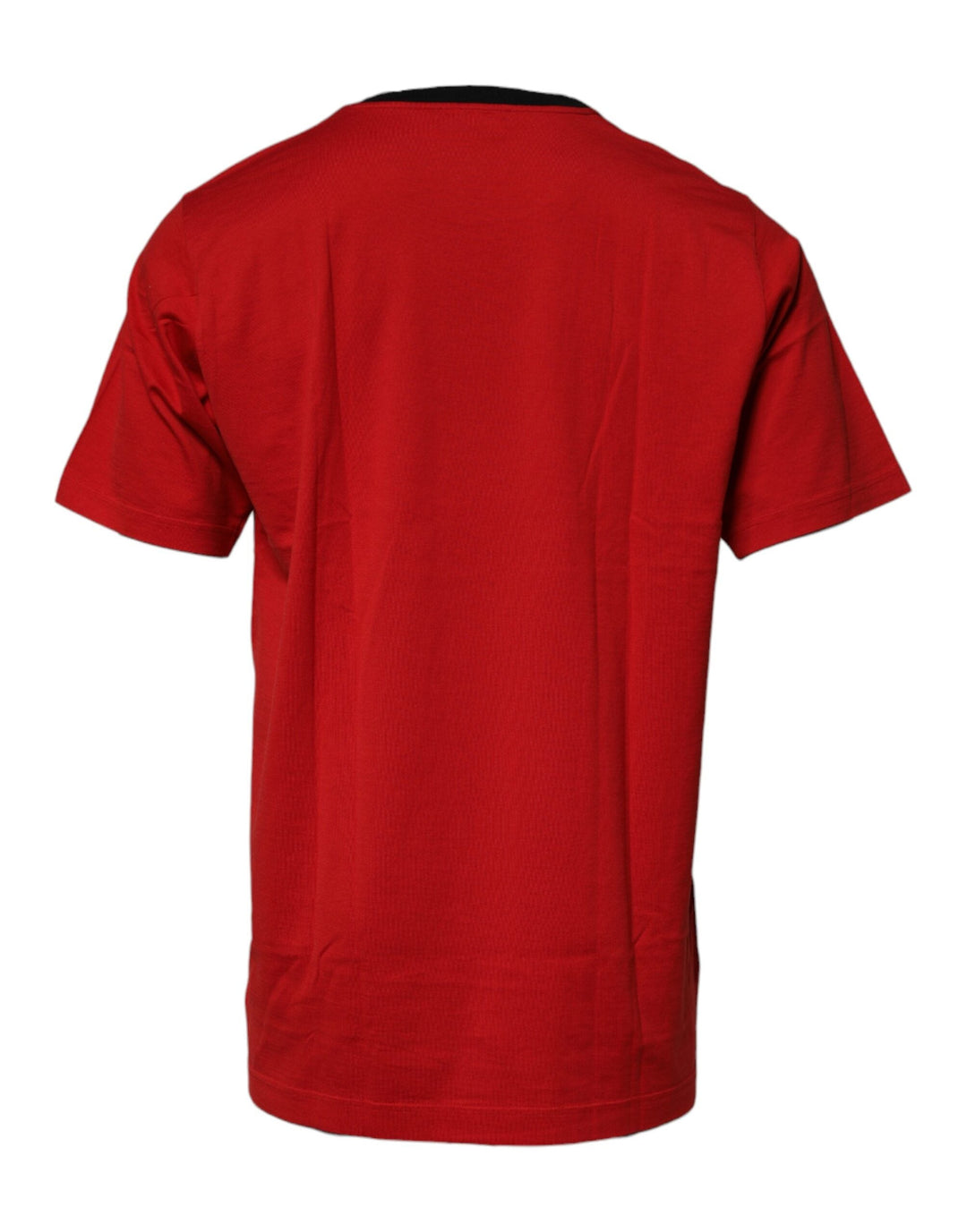 Dolce &amp; Gabbana Red Logo Crown Cotton Crew Neck T-shirt