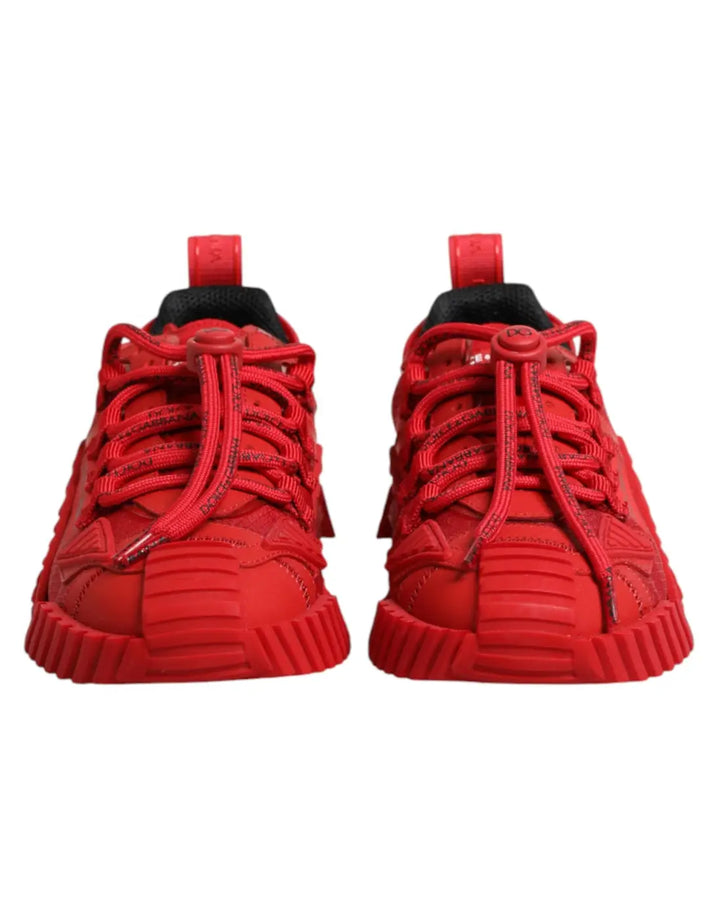 Dolce &amp; Gabbana Red Logo Lace Low Top NS1 Sneakers Shoes