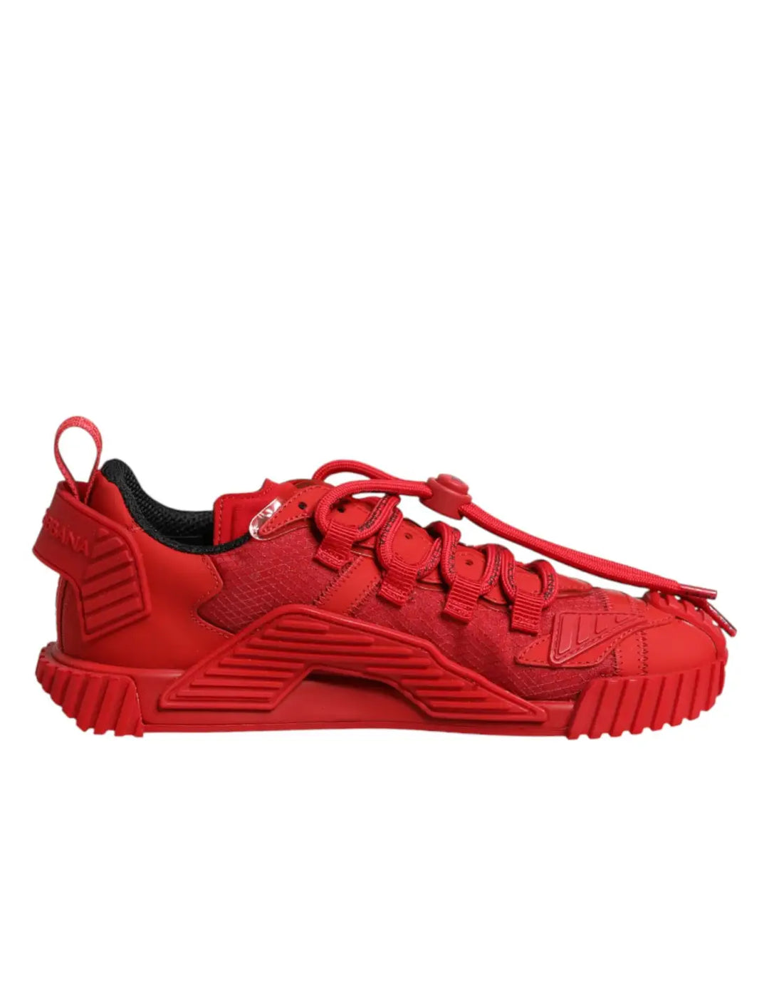 Dolce &amp; Gabbana Red Logo Lace Low Top NS1 Sneakers Shoes