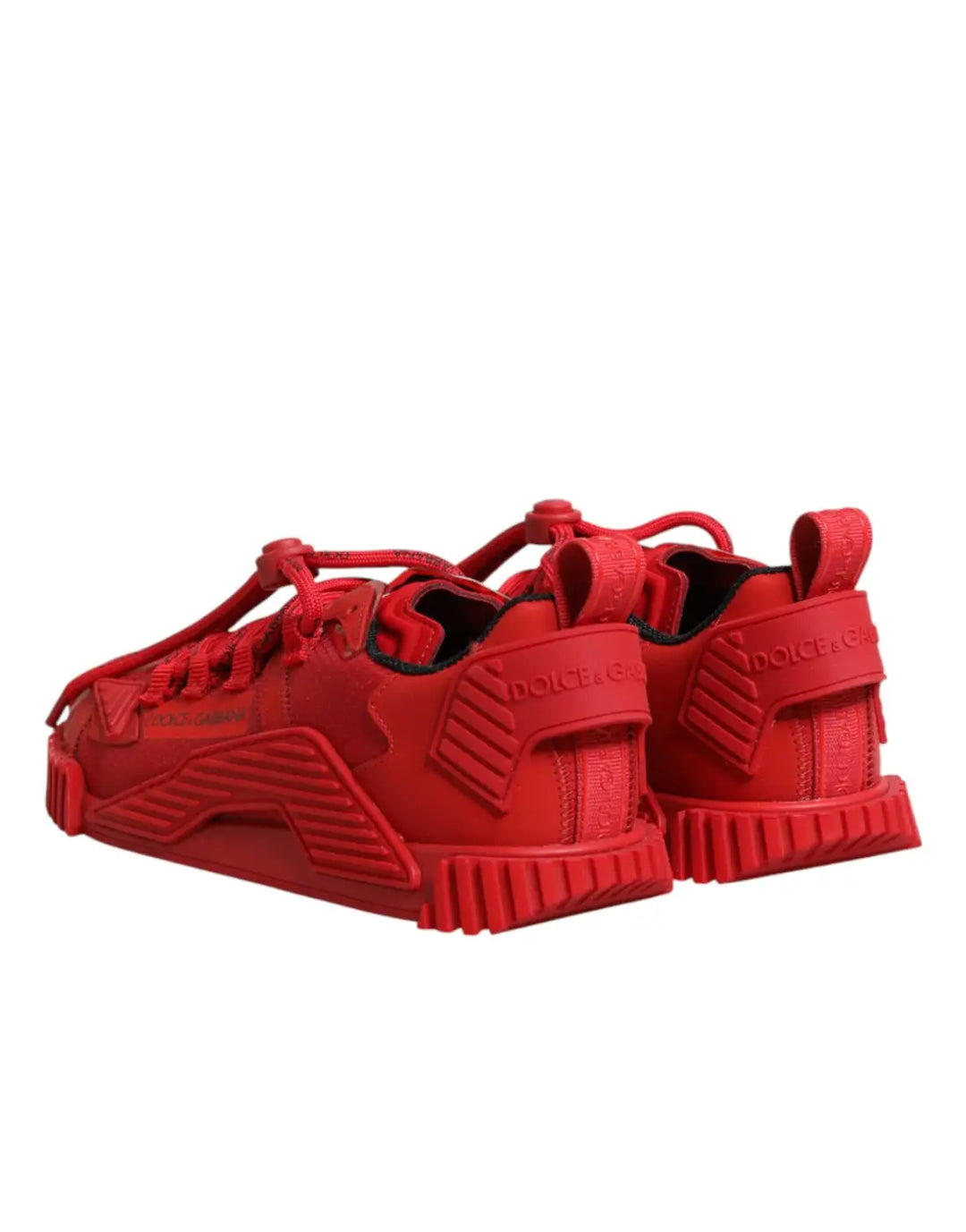Dolce &amp; Gabbana Red Logo Lace Low Top NS1 Sneakers Shoes