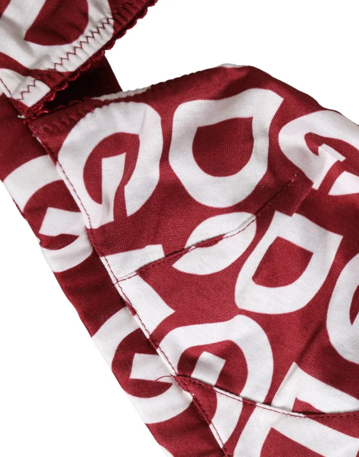 Dolce &amp; Gabbana Red Logo Monogram Cotton Soft Cup Bra Underwear