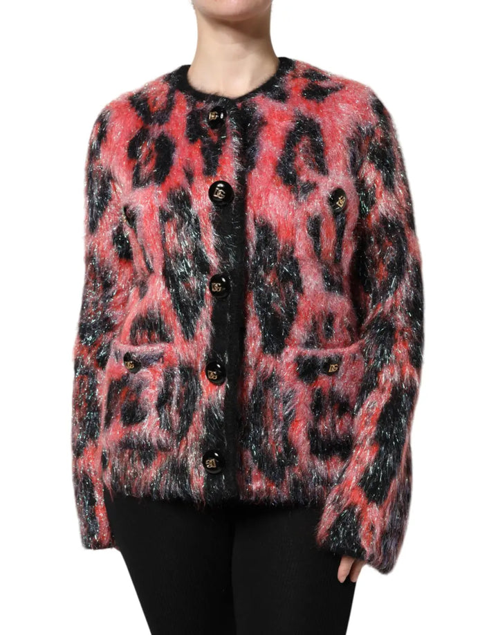 Dolce &amp; Gabbana Red Mohair Wool Button Down Cardigan Sweater