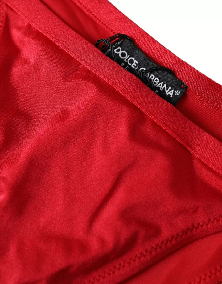 Dolce &amp; Gabbana Red Nylon Stretch Beachwear Swimwear Bottom Bikini - Women’s