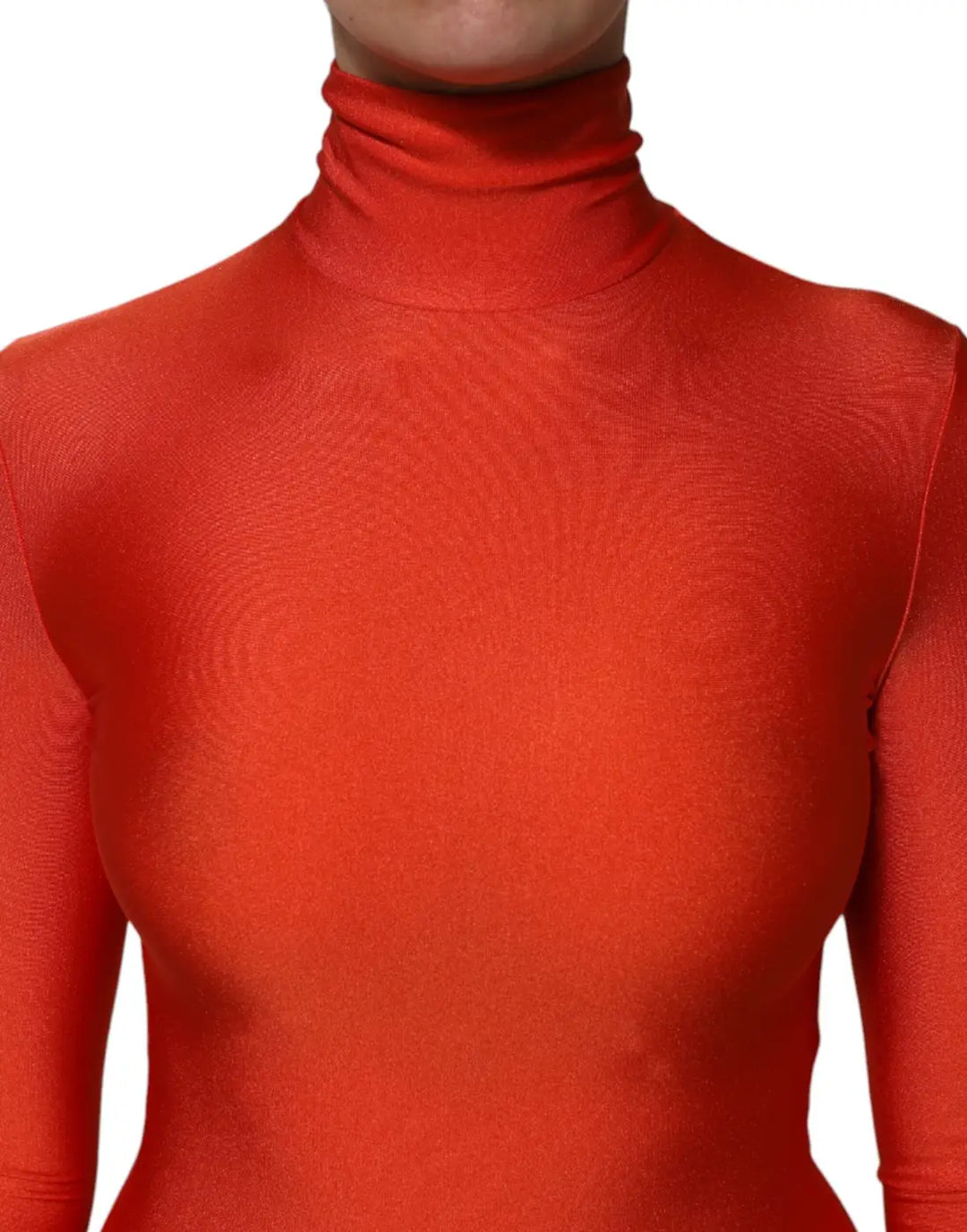 Dolce &amp; Gabbana Red Nylon Turtleneck Bodycon Jumpsuit Dress