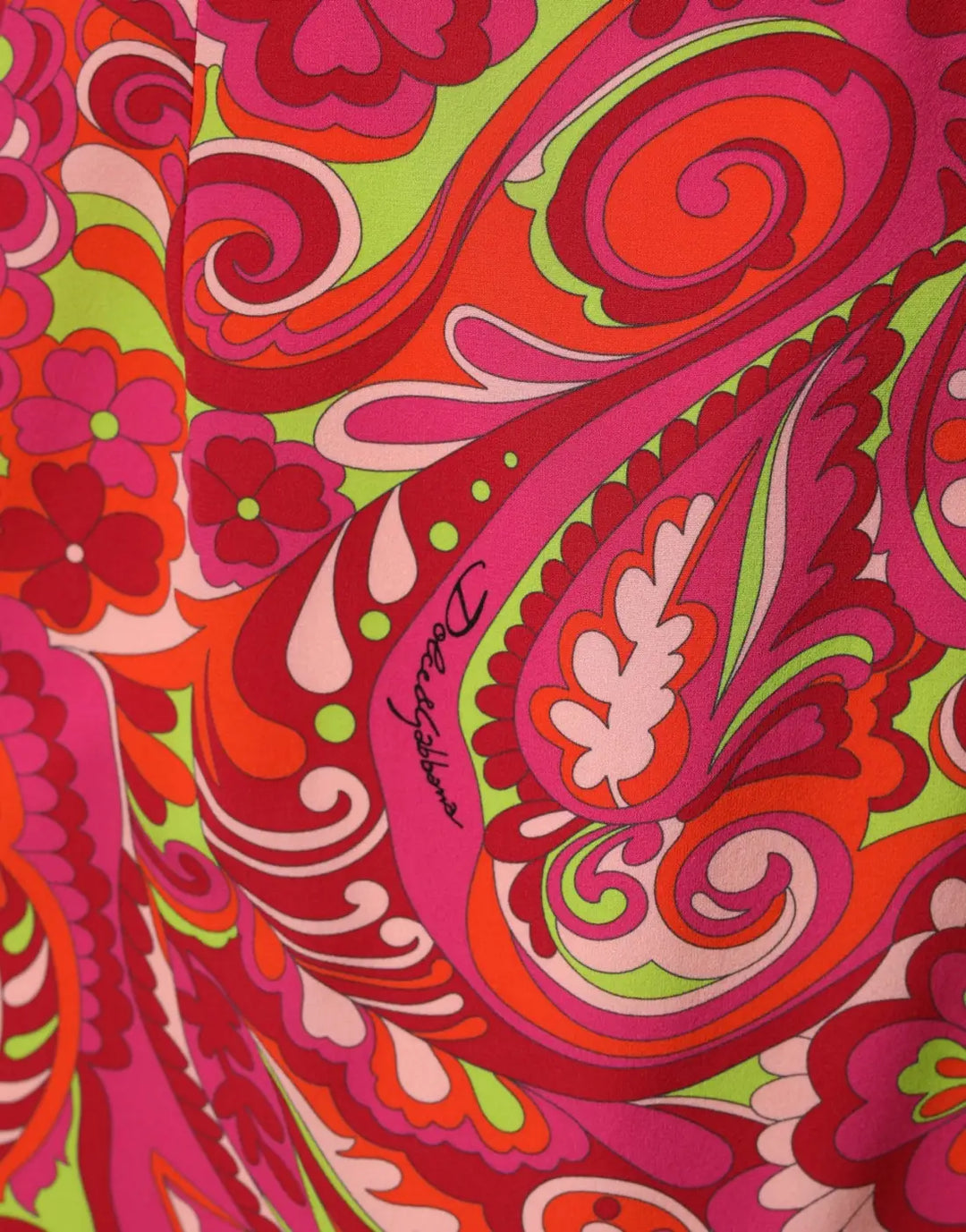 Dolce &amp; Gabbana Red Paisley Floral Print Sheath Midi Dress