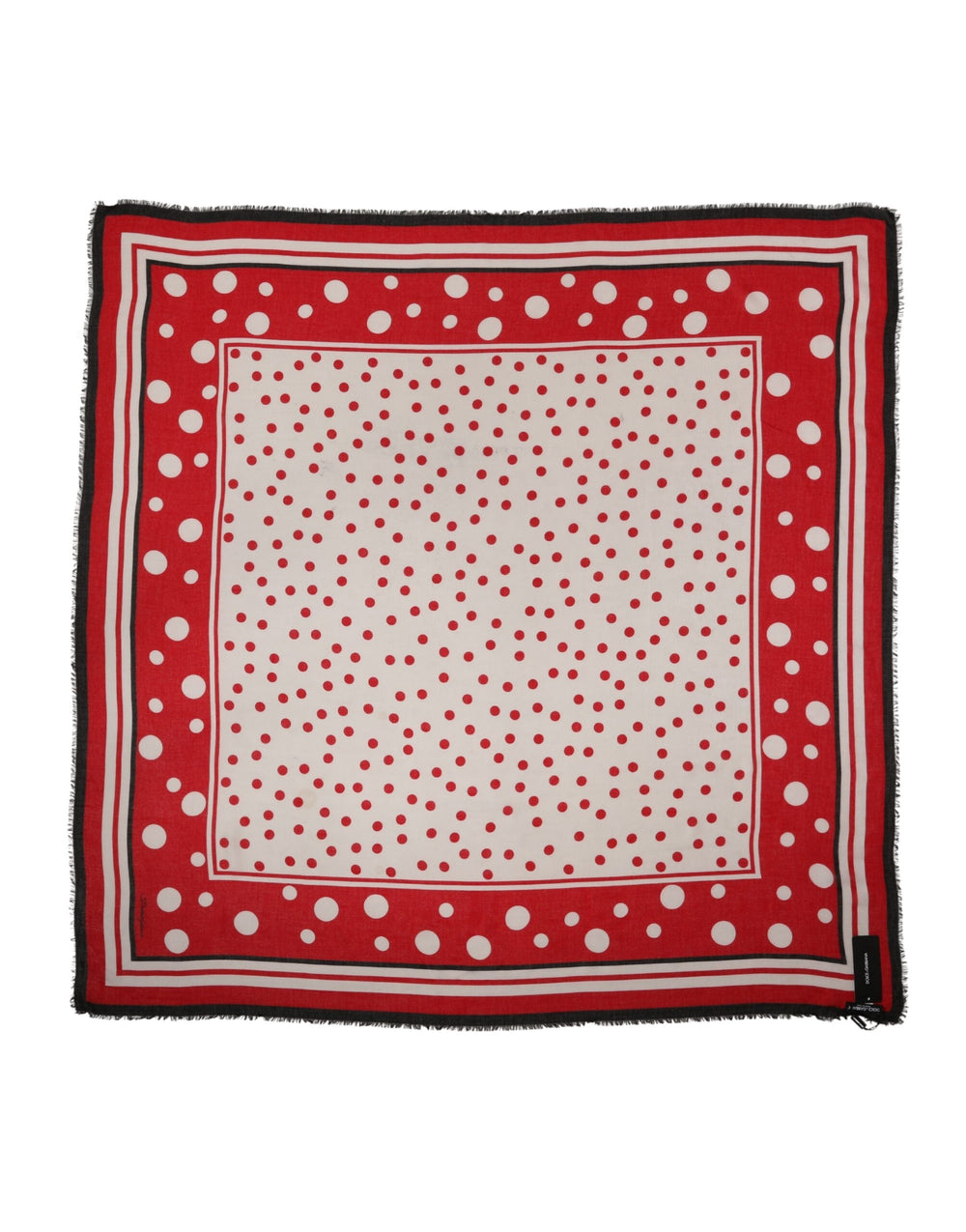 Dolce & Gabbana Red Polka Dot Print Square Stole 130cm x Scarf