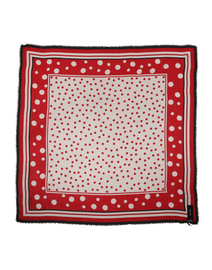 Dolce &amp; Gabbana Red Polka Dot Print Square Stole 130cm x Scarf