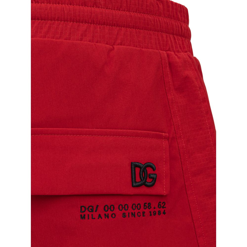 Dolce &amp; Gabbana Red Polyamide Athletic Pants