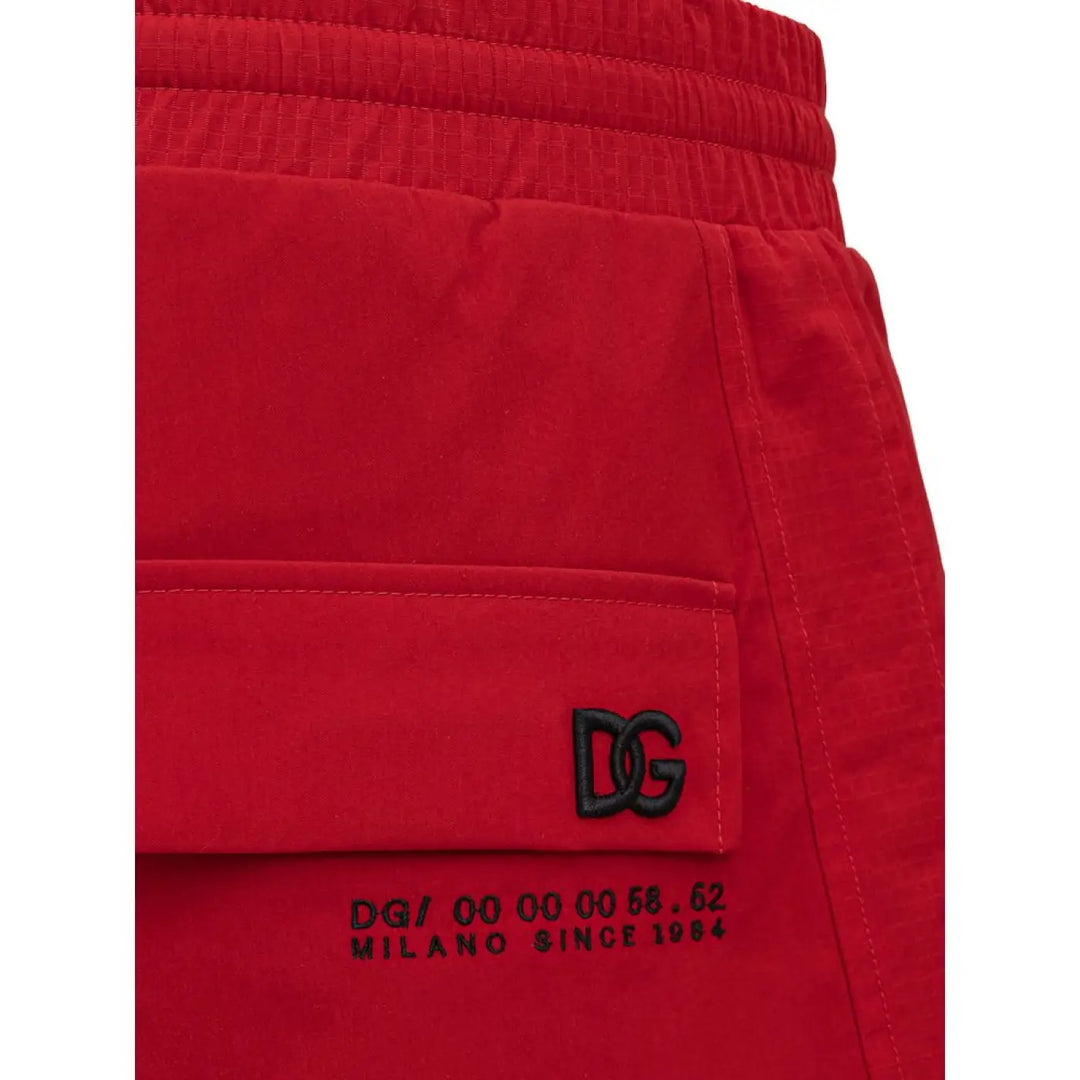 Dolce &amp; Gabbana Red Polyamide Athletic Pants