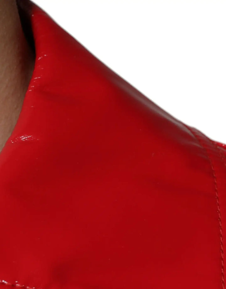 Dolce &amp; Gabbana Red Polyester Button Down Collared Jacket